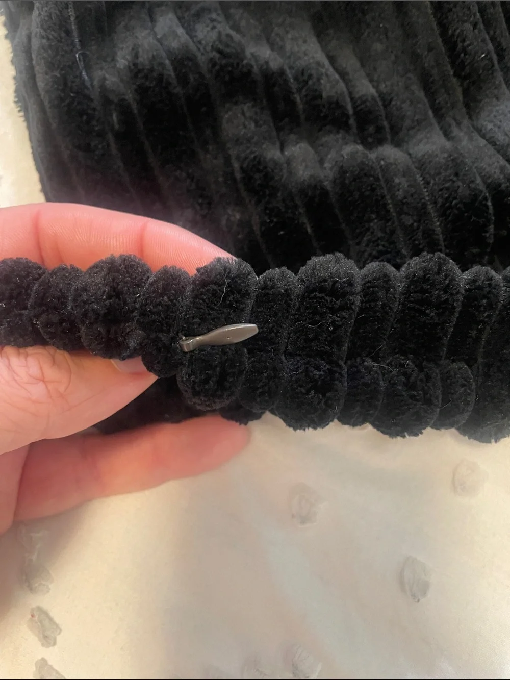 Black Plush Ribbed Accent Pillow cover Pair nwt